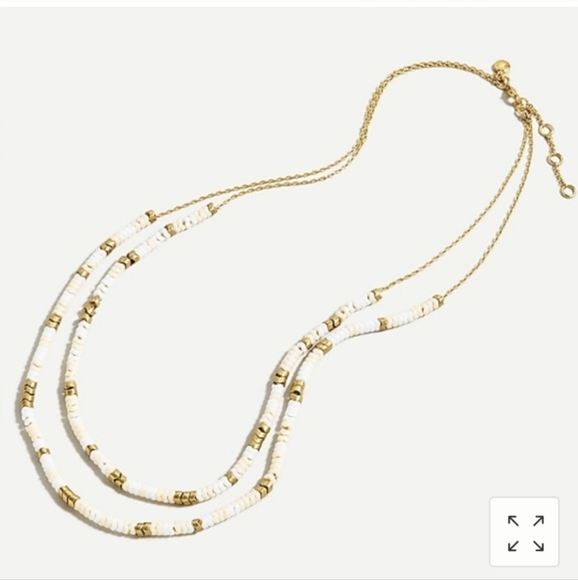 J.Crew Necklace Layered Chevron Beaded - Picture 2 of 6